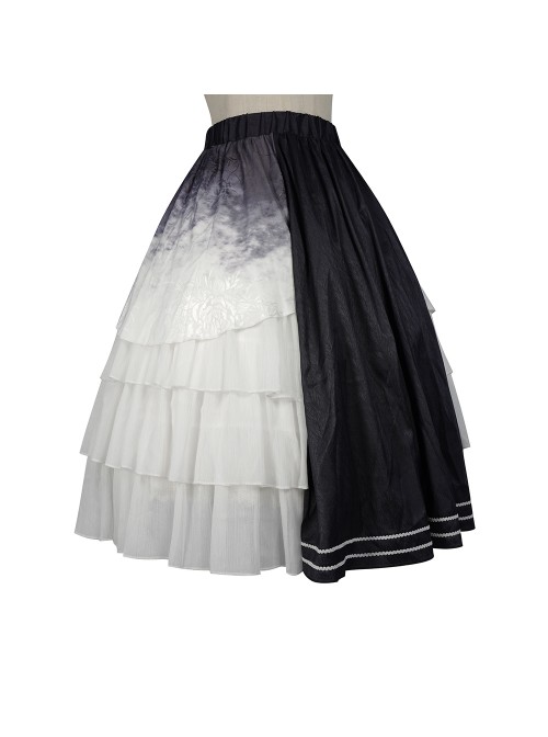 Solitary Crane Cries Series SK Chinese Style Elegant Light Classic Lolita Long Skirt