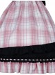 Tsubaki Sakura Series OP Idol Singing Clothes Black Sweet Pink Plaid Sweet Lolita Short Sleeve Dress