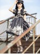 Pirate Boat Series OP Retro Irregular Big Hem Punk Lolita Short Sleeve Dress