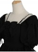 Sicily Series OP Three-section Hem Vintage Elegant Black Chiffon Classic Lolita Short Sleeve Dress