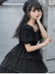 Sicily Series OP Three-section Hem Vintage Elegant Black Chiffon Classic Lolita Short Sleeve Dress