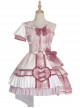 Pink Sniper Series OP Idol Singing Clothing Pink Plaid Sweet Lolita Short Sleeve Set