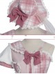 Pink Sniper Series OP Idol Singing Clothing Pink Plaid Sweet Lolita Short Sleeve Set