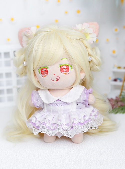 Cotton Doll 20cm Doll Sweetie Light Golden Long Curly Wig Cute Doll Lolita Wigs