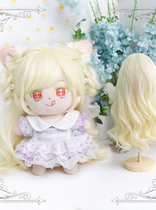 Cotton Doll 20cm Doll Sweetie Light Golden Long Curly Wig Cute Doll Lolita Wigs