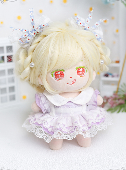 Cotton Doll 20cm Doll Sweetie Light Golden Long Curly Wig Cute Doll Lolita Wigs