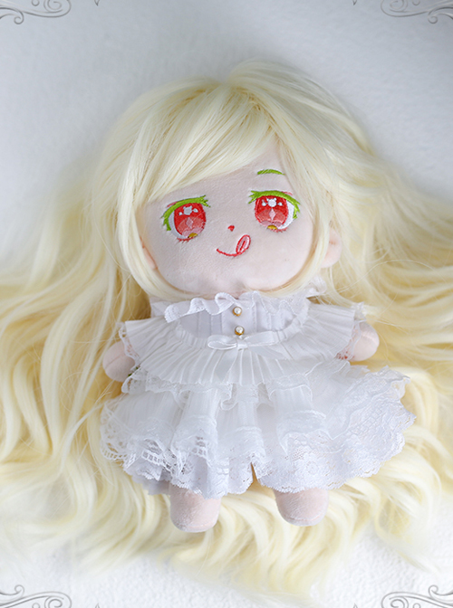 Cotton Doll 20cm Doll Sweetie Light Golden Long Curly Wig Cute Doll Lolita Wigs