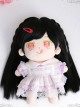 Cotton Doll 20cm Cute Doll Lolita Accessories Cute Black Straight Doll Wigs