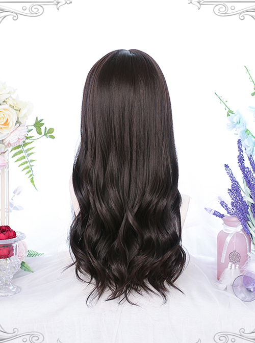 Dark Brown Long Curly Wig Classic Lolita Daily Style Wigs