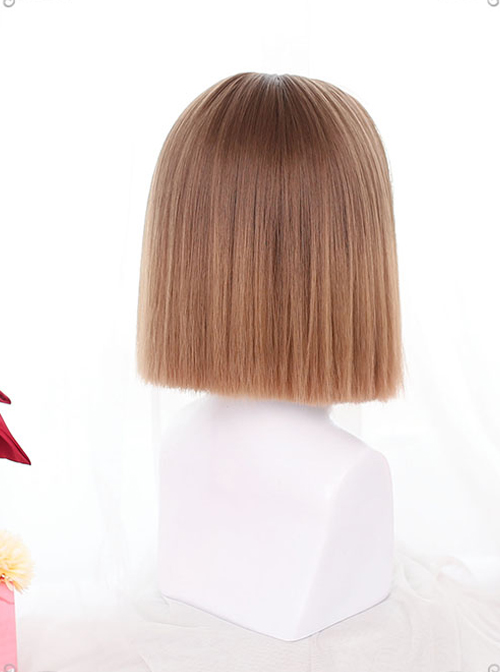 Gradient Short Straight Wig Classic Lolita Daily Style Wigs