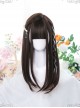 Brown Daily Style Inner Buckle Straight Wig Classic Lolita Wigs