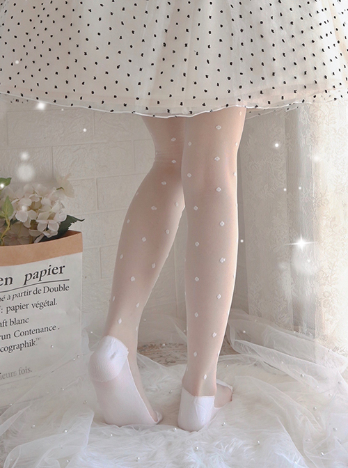 Annie's Gift Series Bowknot Pattern Summer Glass-silk Ultra-Thin Sweet Lolita Stockings