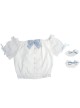 Alice Bunny Series SK Cute Printing Navy Style Sweet Lolita Light Blue Back Straps Skirt