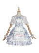 Alice Bunny Series SK Cute Printing Navy Style Sweet Lolita Light Blue Back Straps Skirt