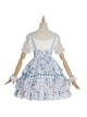 Alice Bunny Series SK Cute Printing Navy Style Sweet Lolita Light Blue Back Straps Skirt