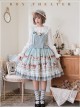 Box Theater Series JSK Printing Embroidery Normal Waist Classic Lolita Sling Dress