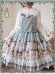 Box Theater Series JSK Printing Embroidery Normal Waist Classic Lolita Sling Dress