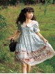 Box Theater Series OP Classical Embroidery A-line Hem Classic Lolita Short Sleeve Dress