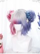 Multicolor Gradient Short Curly Wig Sweet Lolita Wigs With Wig Clips