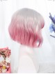 Multicolor Gradient Short Curly Wig Sweet Lolita Wigs With Wig Clips