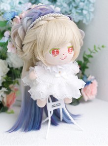 Cotton Doll 20cm Cute Doll Lolita Accessories Little Dream Aurora Color Multicolor Gradient Doll Wigs