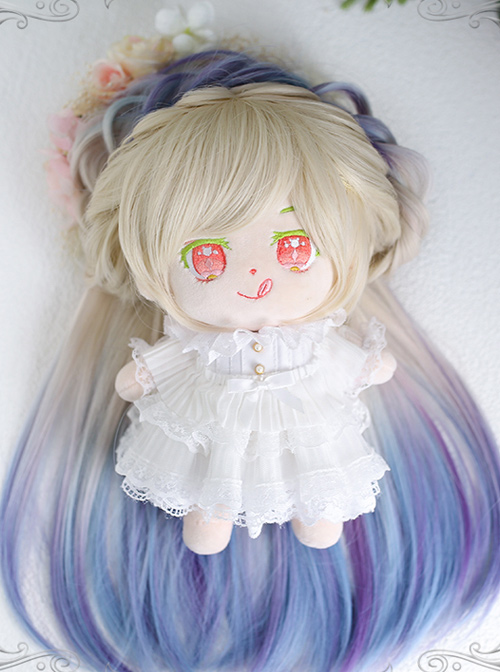 Cotton Doll 20cm Cute Doll Lolita Accessories Little Dream Aurora Color Multicolor Gradient Doll Wigs