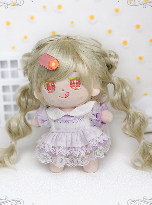 Cotton Doll 20cm Cute Doll Lolita Accessories Light Green Curly Doll Wig