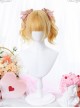 Orange Gold Short Wig Sweet Lolita Wigs With Curly Double Ponytail Clips