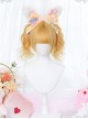 Orange Gold Short Wig Sweet Lolita Wigs With Curly Double Ponytail Clips