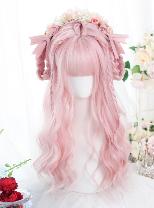 Cute Strawberry Daily Gentle Pink Long Curly Wig Sweet Lolita Wigs