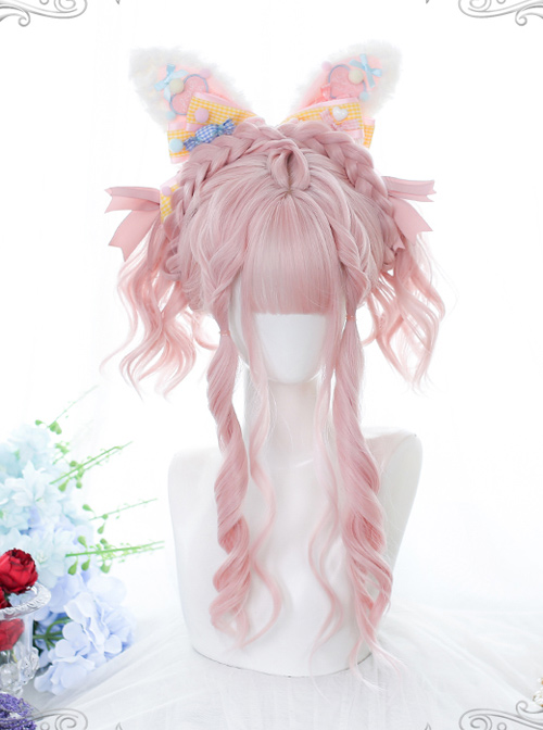 Cute Strawberry Daily Gentle Pink Long Curly Wig Sweet Lolita Wigs