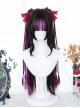 Highlighted Purple Wig Gothic Lolita Wigs With Straight Double Ponytail Clips