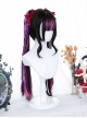 Highlighted Purple Wig Gothic Lolita Wigs With Straight Double Ponytail Clips