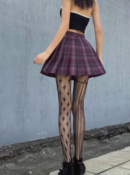 Spring Summer Hollowed Out Fishnet Silk Stockings Gothic Lolita Pantyhose