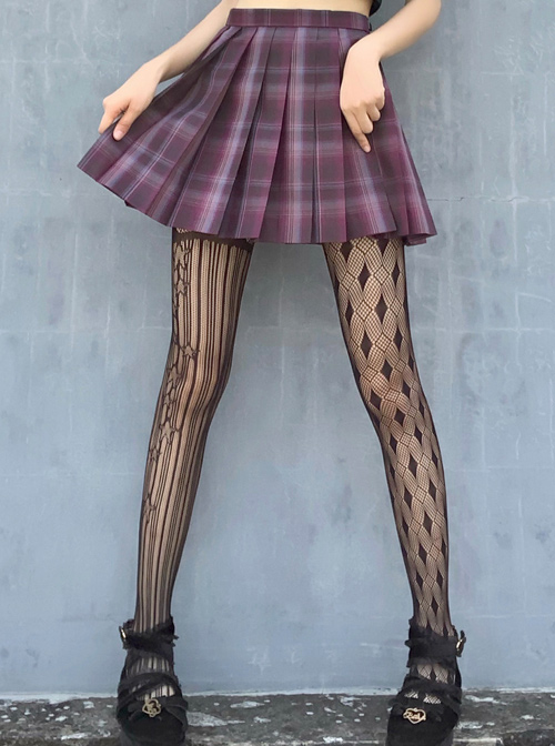 Spring Summer Hollowed Out Fishnet Silk Stockings Gothic Lolita Pantyhose