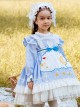 Cartoon Stars Moon Pattern Children Sweet Lolita Kids Blue Long Sleeve Dress