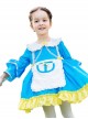 Doll Collar Alice Style Ruffle Hem Children Sweet Lolita Kids Blue Long Sleeve Dress