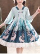 Elegant Chinese Style Classical Printing Children Classic Lolita Kids Half Sleeve Dress
