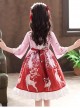 Elegant Chinese Style Classical Printing Children Classic Lolita Kids Half Sleeve Dress