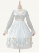 Elegant Pure Color Princess Streamer Yarn Simple Fairy Classic Lolita Long Sleeve Dress