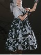 Wolf Detective Series JSK Printing Black Sweet Lolita Sling Dress