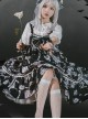 Wolf Detective Series JSK Printing Black Sweet Lolita Sling Dress