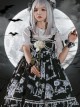 Wolf Detective Series JSK Printing Black Sweet Lolita Sling Dress