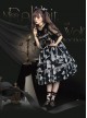 Wolf Detective Series JSK Printing Black Sweet Lolita Sling Dress