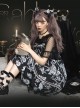 Wolf Detective Series JSK Printing Black Sweet Lolita Sling Dress