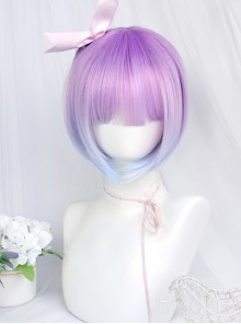 Dreamy Gradient Blue-purple Short Straight Wig Sweet Lolita Wigs