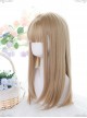 Flaxen Medium Length Straight Wig Classic Lolita Natural Daily Wigs