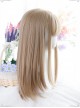 Flaxen Medium Length Straight Wig Classic Lolita Natural Daily Wigs