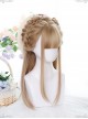 Flaxen Medium Length Straight Wig Classic Lolita Natural Daily Wigs