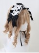 Bowknot Black White Milk Cow Sweet Lolita Short Plush Headband